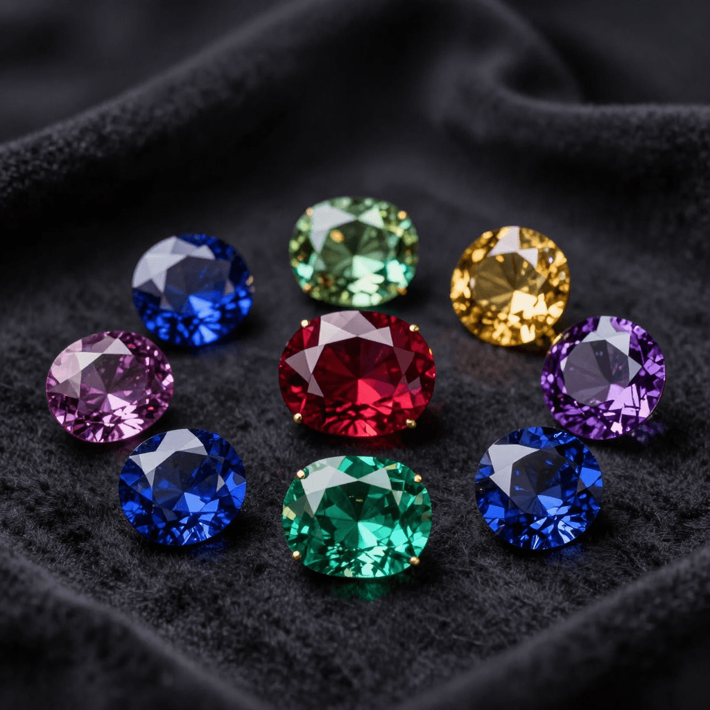 A Ceylon sapphire under jeweler's light